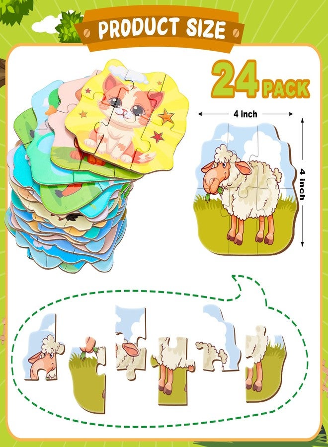 LHSYFBZ 24 Pack Animal Puzzle for Kids, Pig Duck Chicken Puzzle, Animal Jigsaw Puzzles Perfect for Classroom Rewards and Halloween Goodie Bag - Image 3